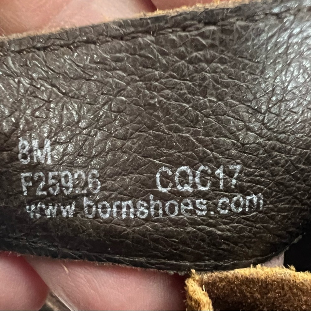 BORN Monikah Block Heel Distressed Suede Back Strap Bootie in Tobacco Size 8 - Picture 10 of 13